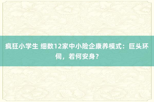 疯狂小学生 细数12家中小险企康养模式：巨头环伺，若何安身？